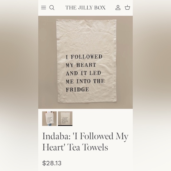 BNWT - Indaba “I Followed My Heart” tea towel set from the Jilly Box market - Picture 4 of 5